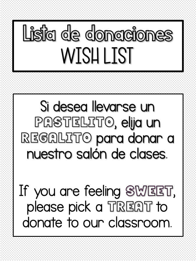 Meet the teacher Wishlist Donation Cupcakes in Spanish & English (Colo –  Bilingual Marketplace